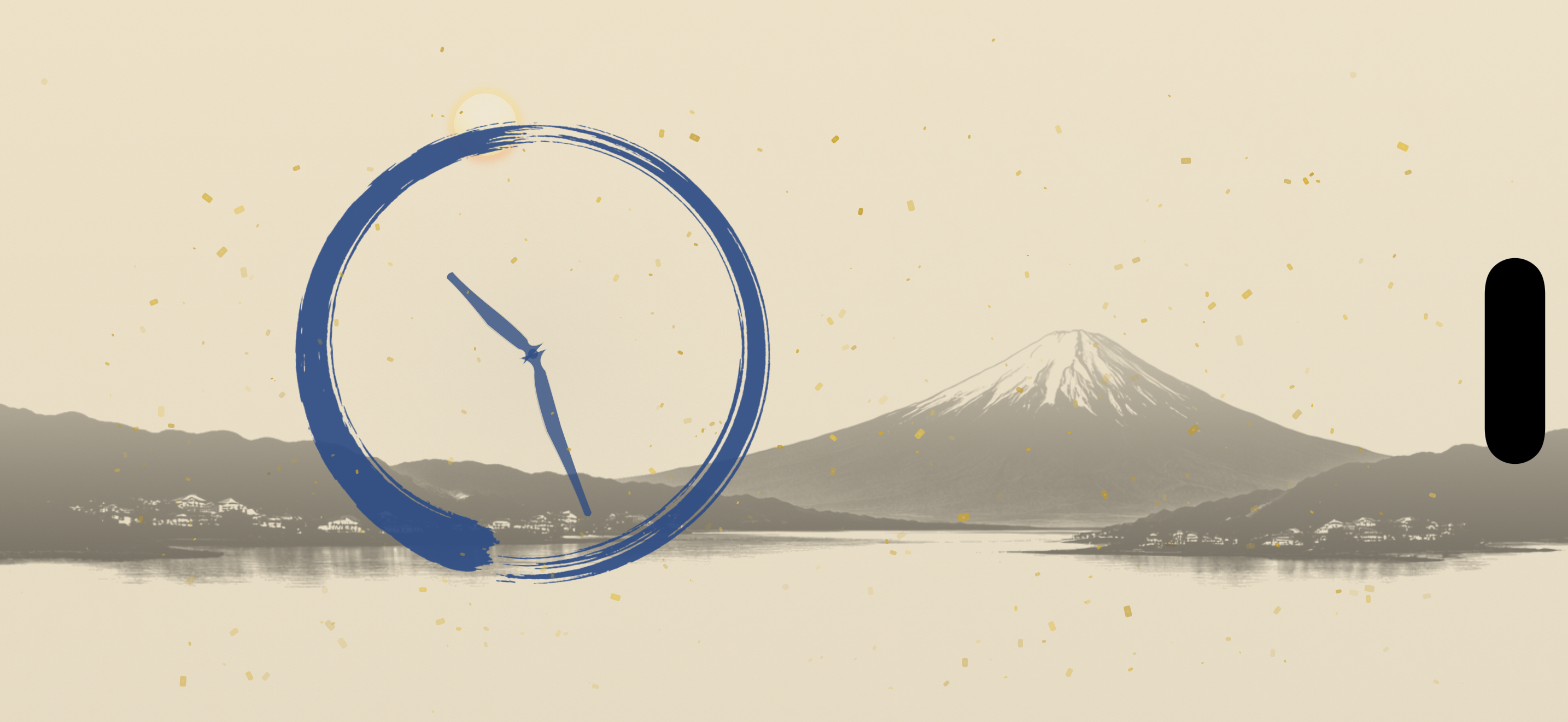 Hourly gold leaf flourish